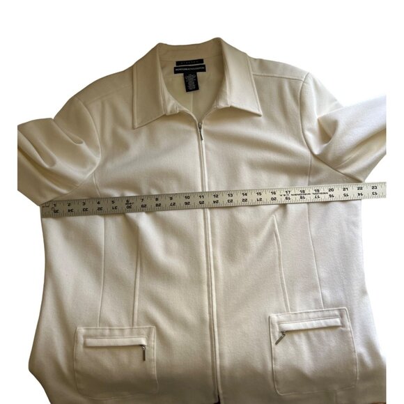 Norton McNaughton Womens Off White Wool Blend Zip-Up Jacket Size 14 Stretch - Picture 5 of 9